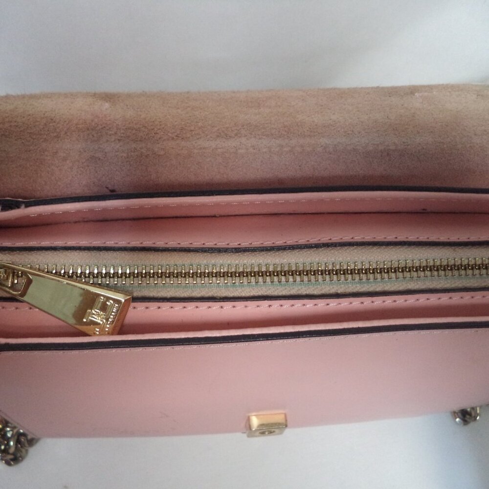 Jacky & Celine J&C pink Leather satchel tote bag purse Back Pocket Italy - Picture 14 of 16